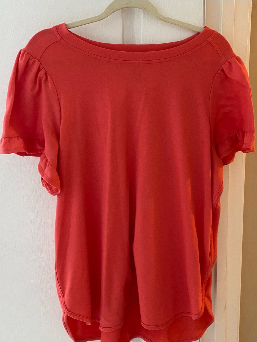Cupio Coral Puff Sleeve Short Sleeve Tee